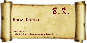 Basz Karsa névjegykártya